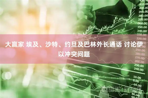大赢家 埃及、沙特、约旦及巴林外长通话 讨论伊以冲突问题