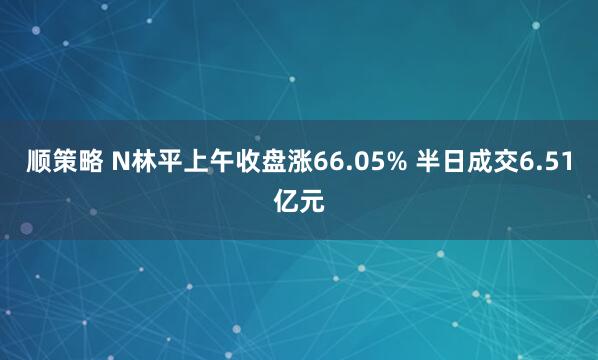 顺策略 N林平上午收盘涨66.05% 半日成交6.51亿元